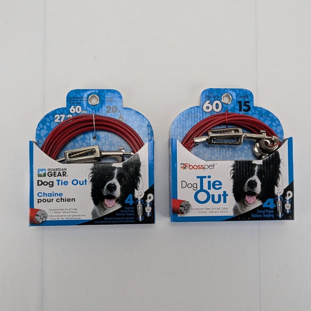 Guardian Gear Dog Tie Outs 20' & 15' Bundle for Johanna